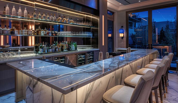 Clean and shiny modern countertops