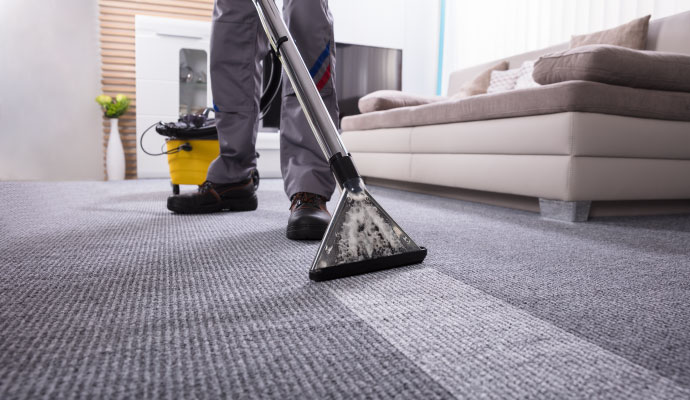 Carpet cleaning service with equipment