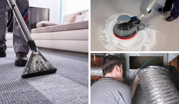 Professional carpet steam cleaning, tile floor scrubbing and air duct maintenance services