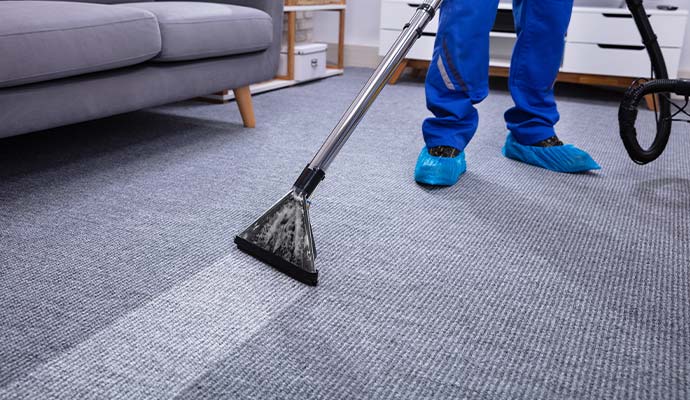 Professional hot water extraction carpet steam cleaning