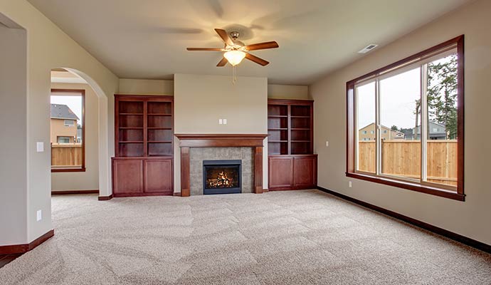 Clean carpet in the living room
