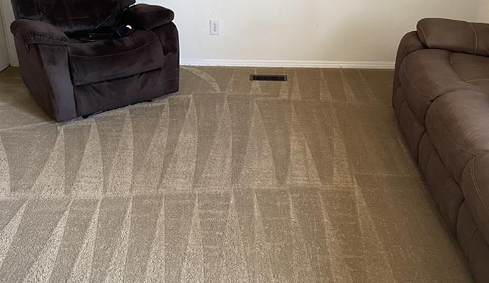 Clean carpet on floor
