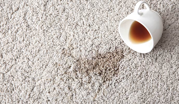 Coffee spill stain on carpet
