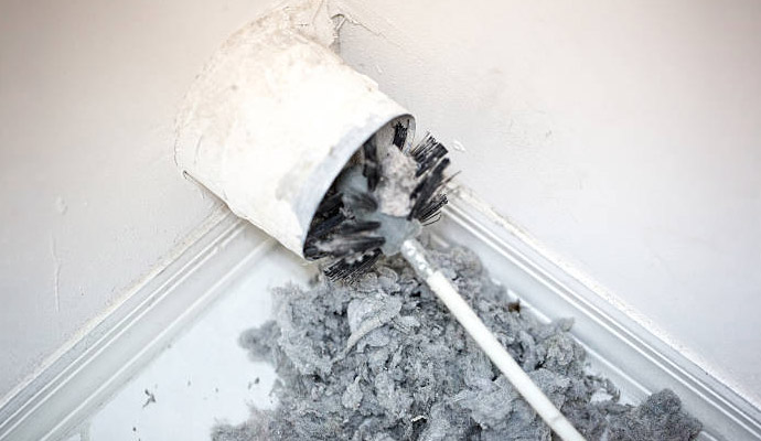 Professional dryer vent cleaning