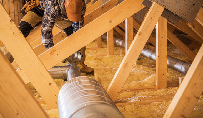 Professional replaces duct