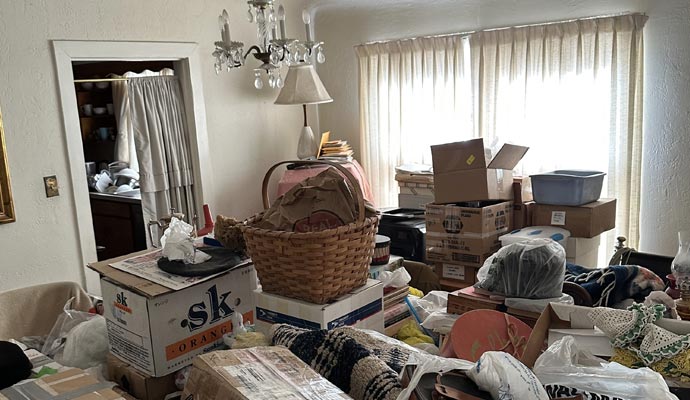 Hoarding scene in room space