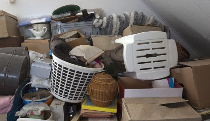 Disorganized hoarding hazards inside living space