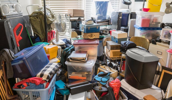 Hoarding scene inside room