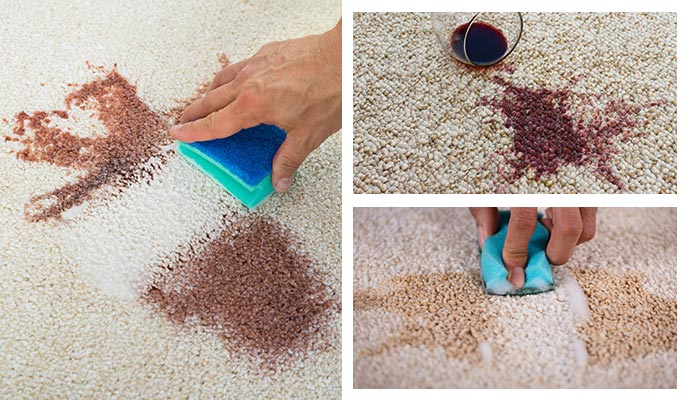 An old and dried stain resembling spilled drink residue, potentially an acid-based stain.