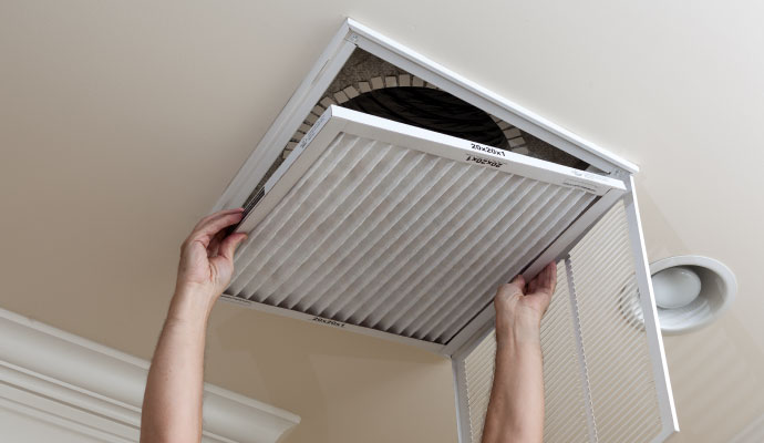 Replacing an HVAC air filter
