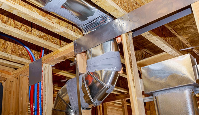 Sealed metal air duct joints