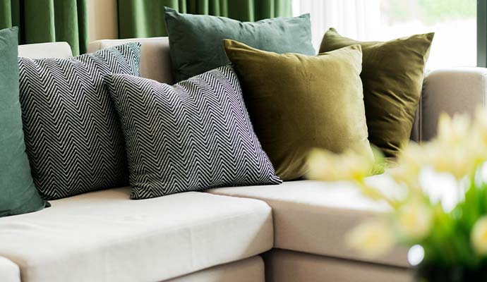 Upholstery after fiber protection service