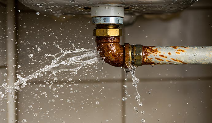 Water burst pipe
