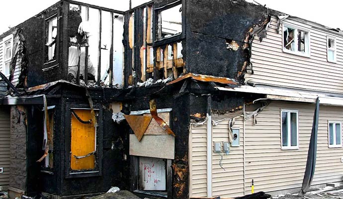  Fire damaged residential house